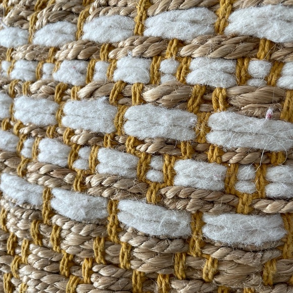 LARGE BOHO MUSTARD/JUTE/CREAM TOSS DECORATIVE PILLOW - Picture 3 of 6